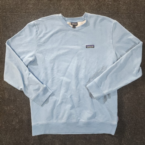 Patagonia Other - Patagonia Mens Organic Cotton Crewneck Sweatshirt Light Blue Size M P-6 Logo
